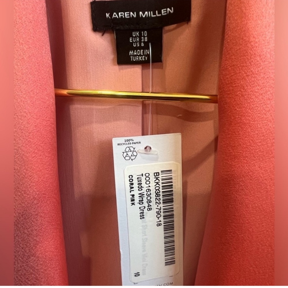 NWT Karen Millen Tailored Tuxedo Wrap Mini Dress. - Picture 6 of 12